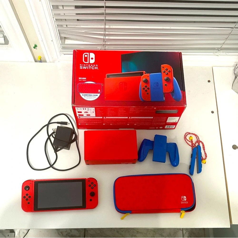 Limited Mario edition Nintendo Switch Console - Red and Blue